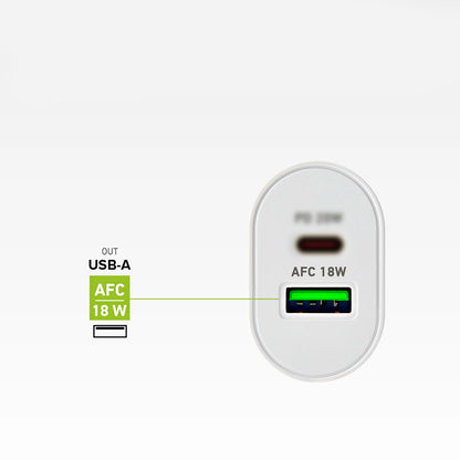 SBS TETRPD20W 20W USB-A USB-C Wall Charger with Power Delivery - White_10