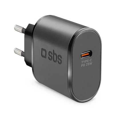 SBS TETR1CPD25 25W USB-C Wall Charger with Power Delivery - Black_0