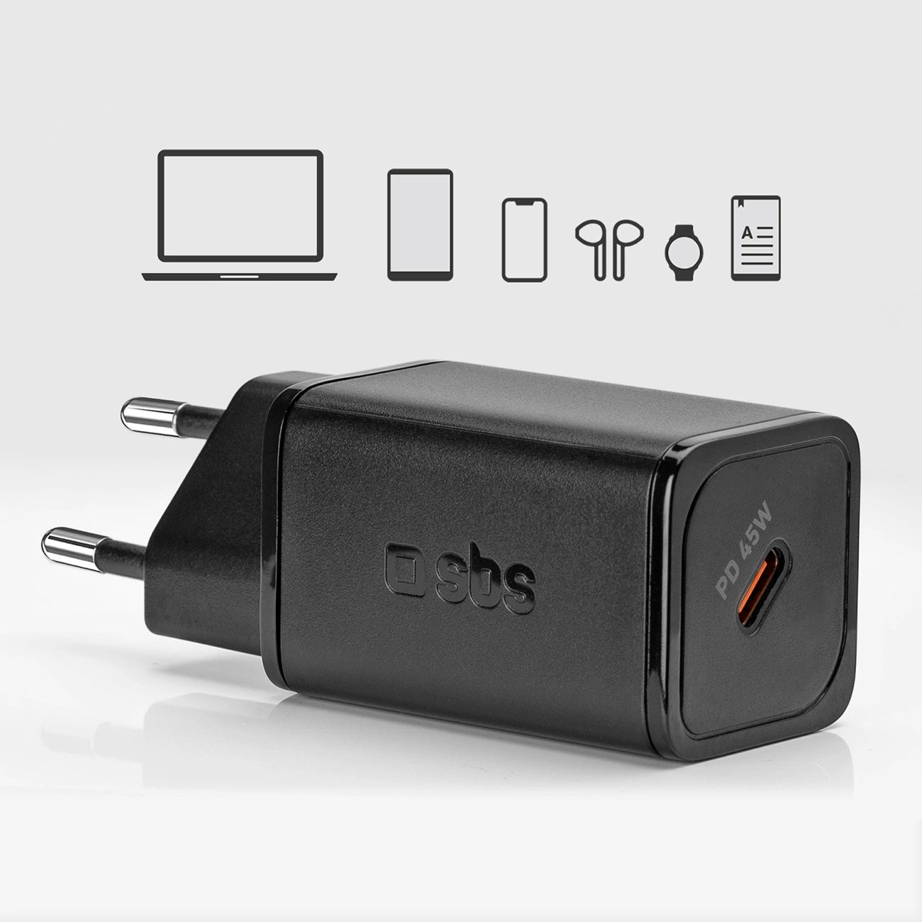 SBS TETRGAN1C45W 45W GaN USB-C Wall Charger with Power Delivery - Black_11