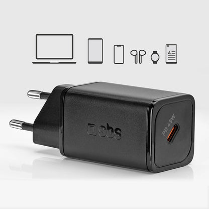 SBS TETRGAN1C45W 45W GaN USB-C Wall Charger with Power Delivery - Black_11