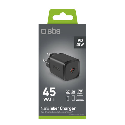 SBS TETRGAN1C45W 45W GaN USB-C Wall Charger with Power Delivery - Black_2