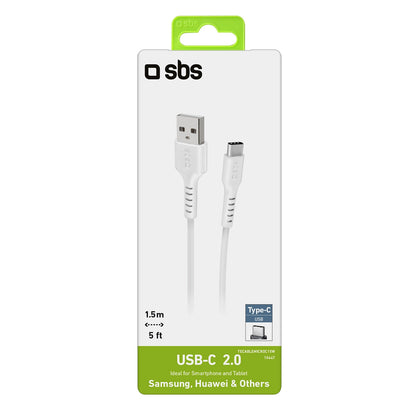 SBS TECABLEMICROC15W USB-A - USB-C Cable 1.5m - White_2