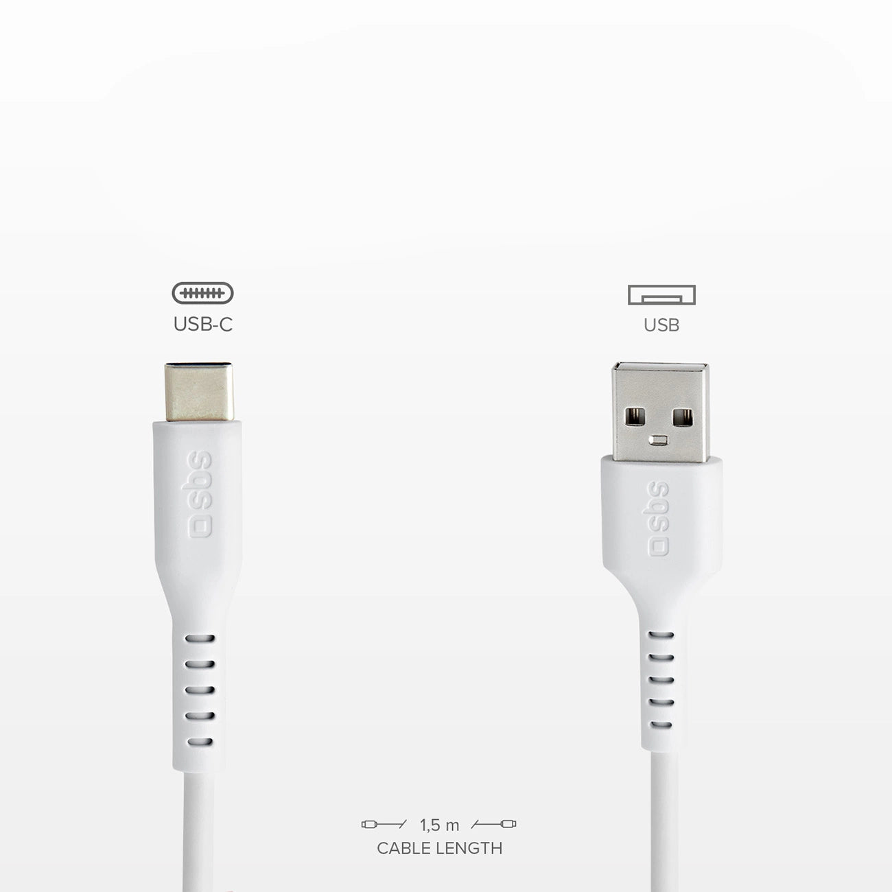 SBS TECABLEMICROC15W USB-A - USB-C Cable 1.5m - White_4