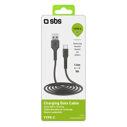 SBS TECABLEMICROC15K USB-A - USB-C Cable 1.5m - Black_2