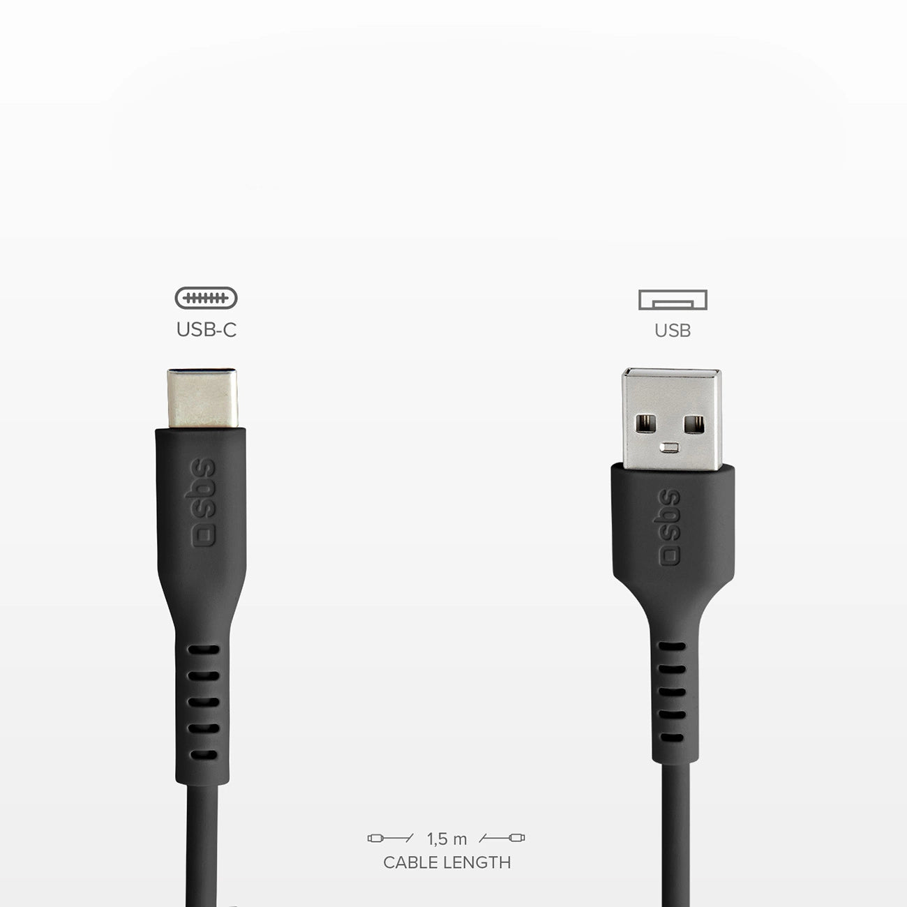 SBS TECABLEMICROC15K USB-A - USB-C Cable 1.5m - Black_5