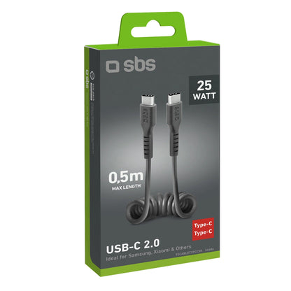 SBS TECABLETYPCCSK USB-C spiral cable - USB-C 0.5m - black_1