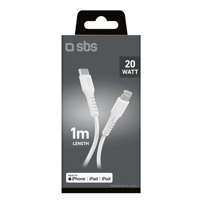 SBS TECABLELIGTC1W USB-C - Lightning Cable MFi Certified, 1m - White_7