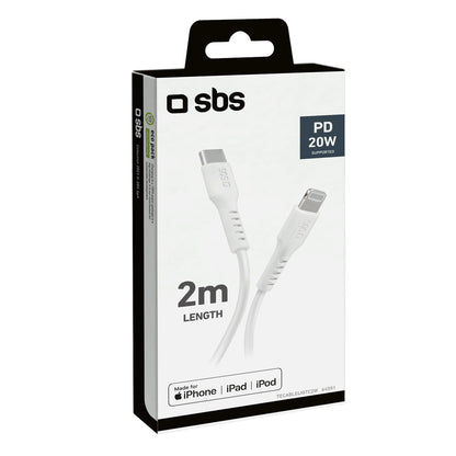 SBS TECABLELIGTC2W USB-C - Lightning Cable 2 m - White_3
