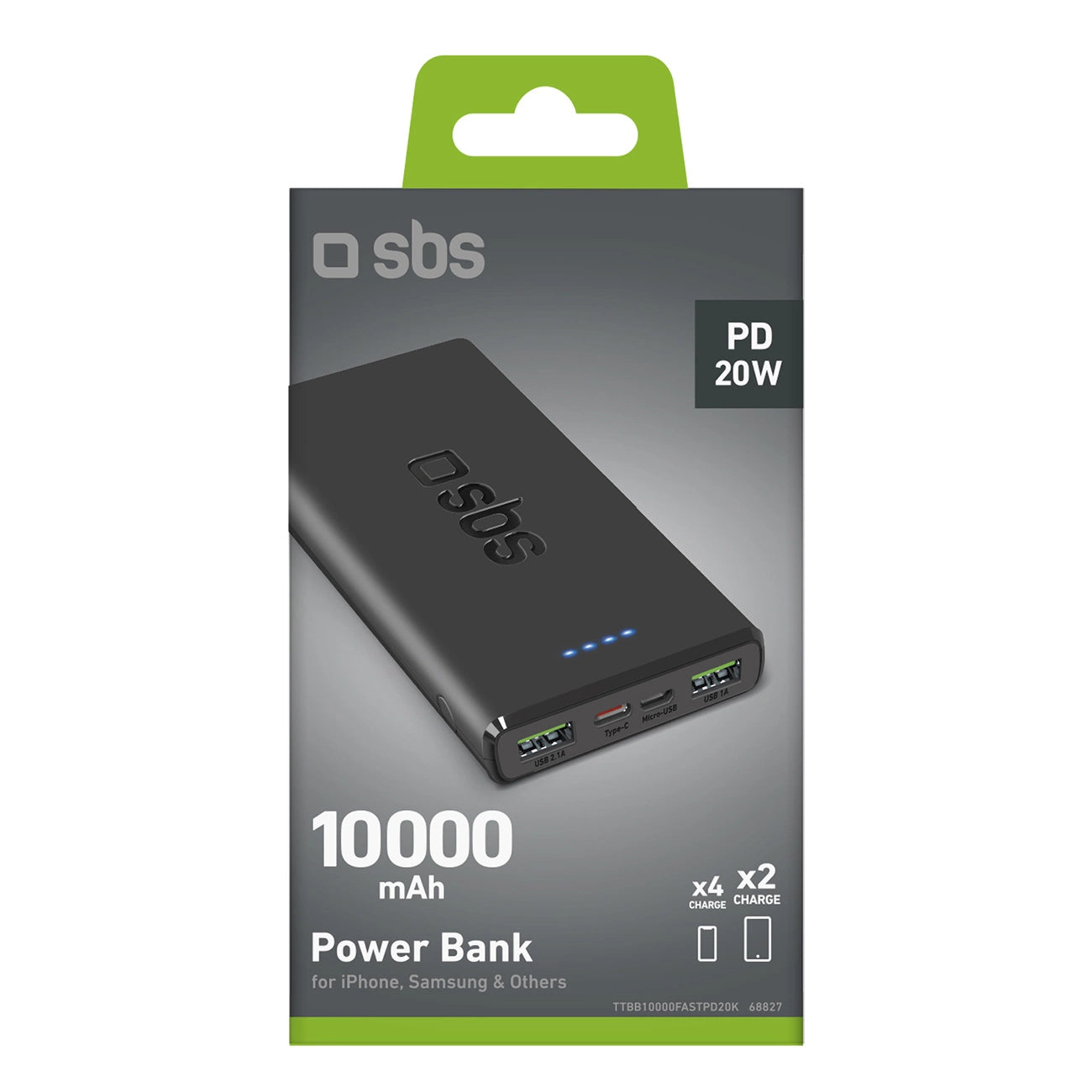 Powerbank SBS TTBB10000FASTPD20K 10000 mAh 20W with Power Delivery - black_1