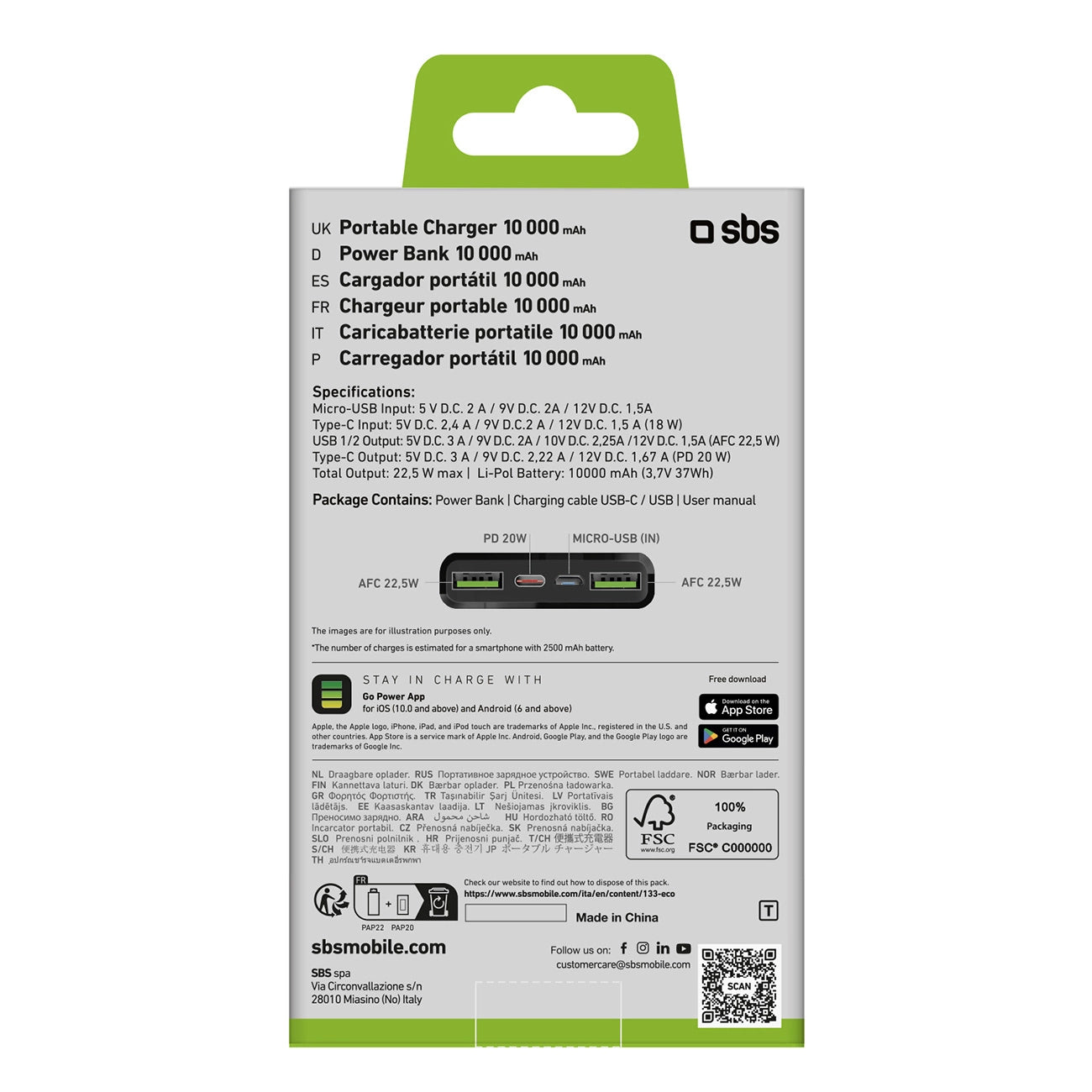 Powerbank SBS TTBB10000FASTPD20K 10000 mAh 20W with Power Delivery - black_2