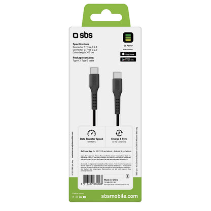 SBS TECABLETCC3M USB-C - USB-C 3m Cable - Black_2