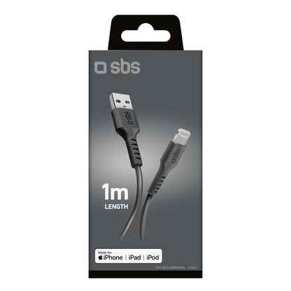 SBS TECABLEUSBIP589K USB-A - Lightning Cable 1m MFi Certified - Black_1