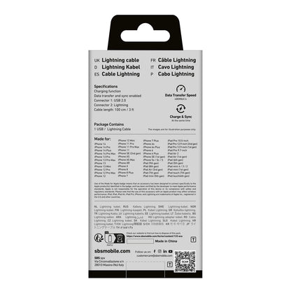 SBS TECABLEUSBIP589K USB-A - Lightning Cable 1m MFi Certified - Black_2