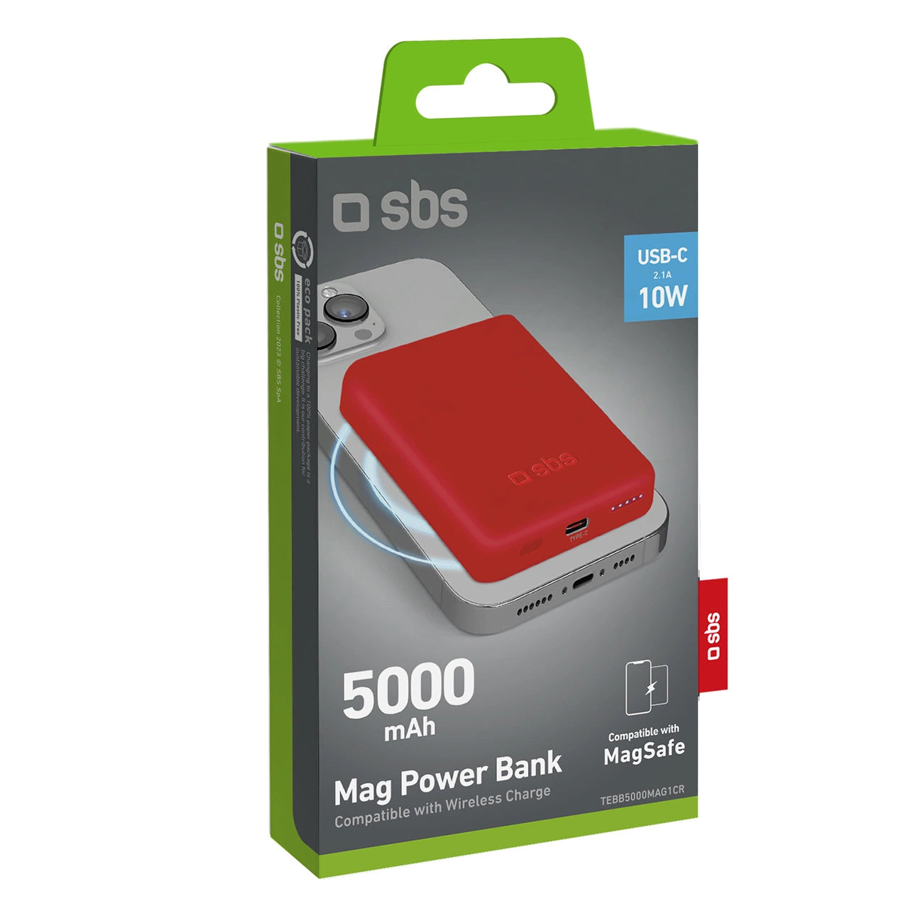 Powerbank SBS TEBB5000MAG1CR 5000 mAh compatible with MagSafe - red_1