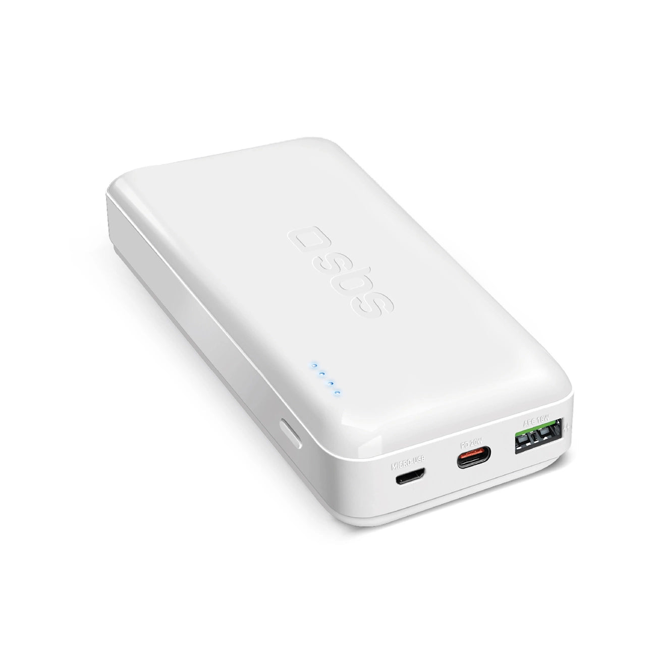Powerbank SBS TTBB20000PD20W 20000 mAh 20W Power Delivery with MicroUSB, USB-C, USB-A - white_0