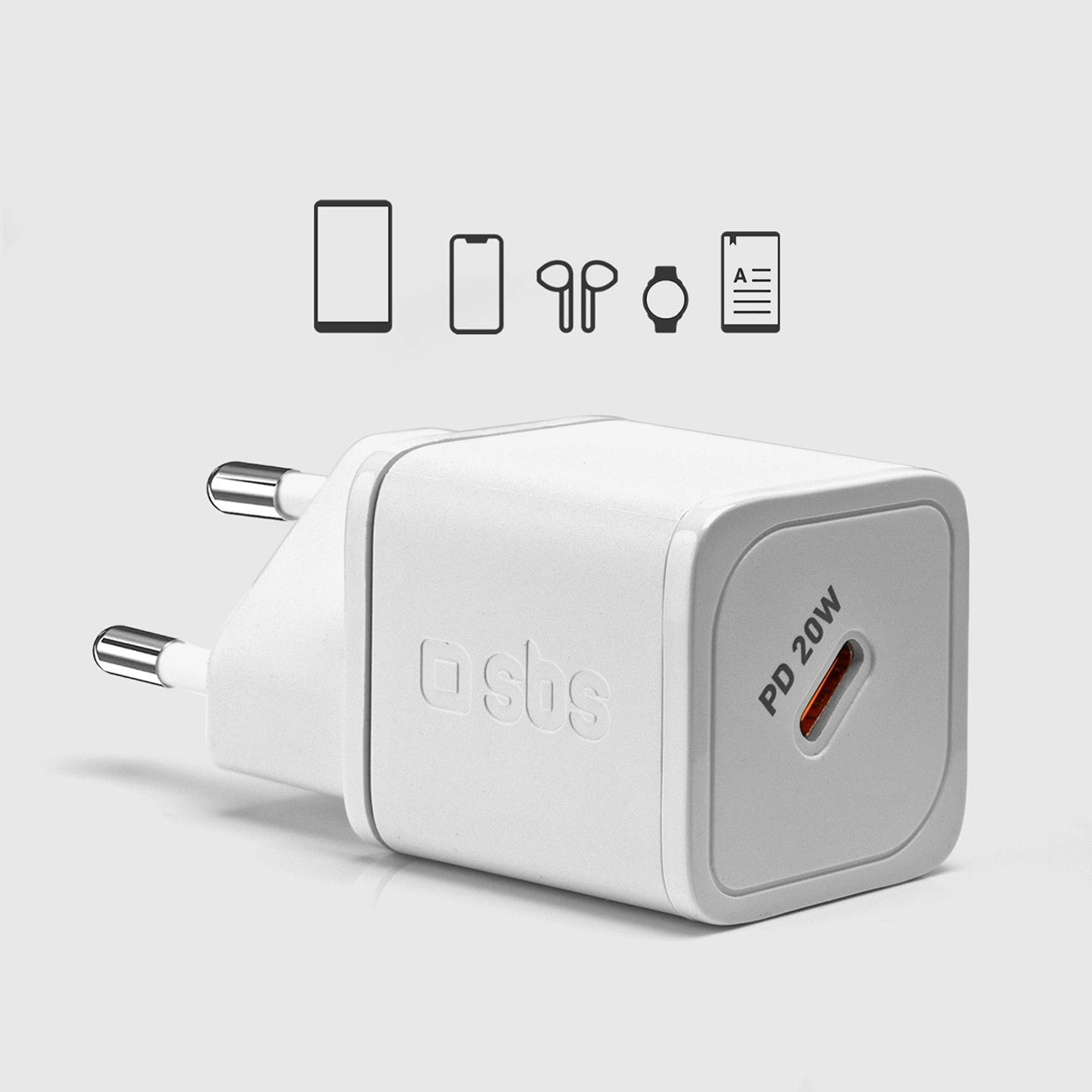 SBS TETRGAN1C20W 20W GaN Wall Charger with Power Delivery - White_8