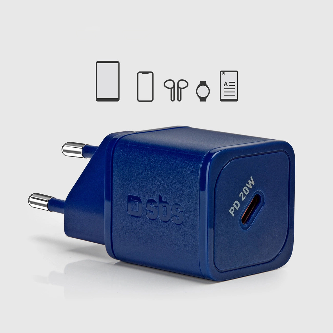 SBS TETRGAN1C20B 20W GaN Wall Charger with Power Delivery - Blue_9