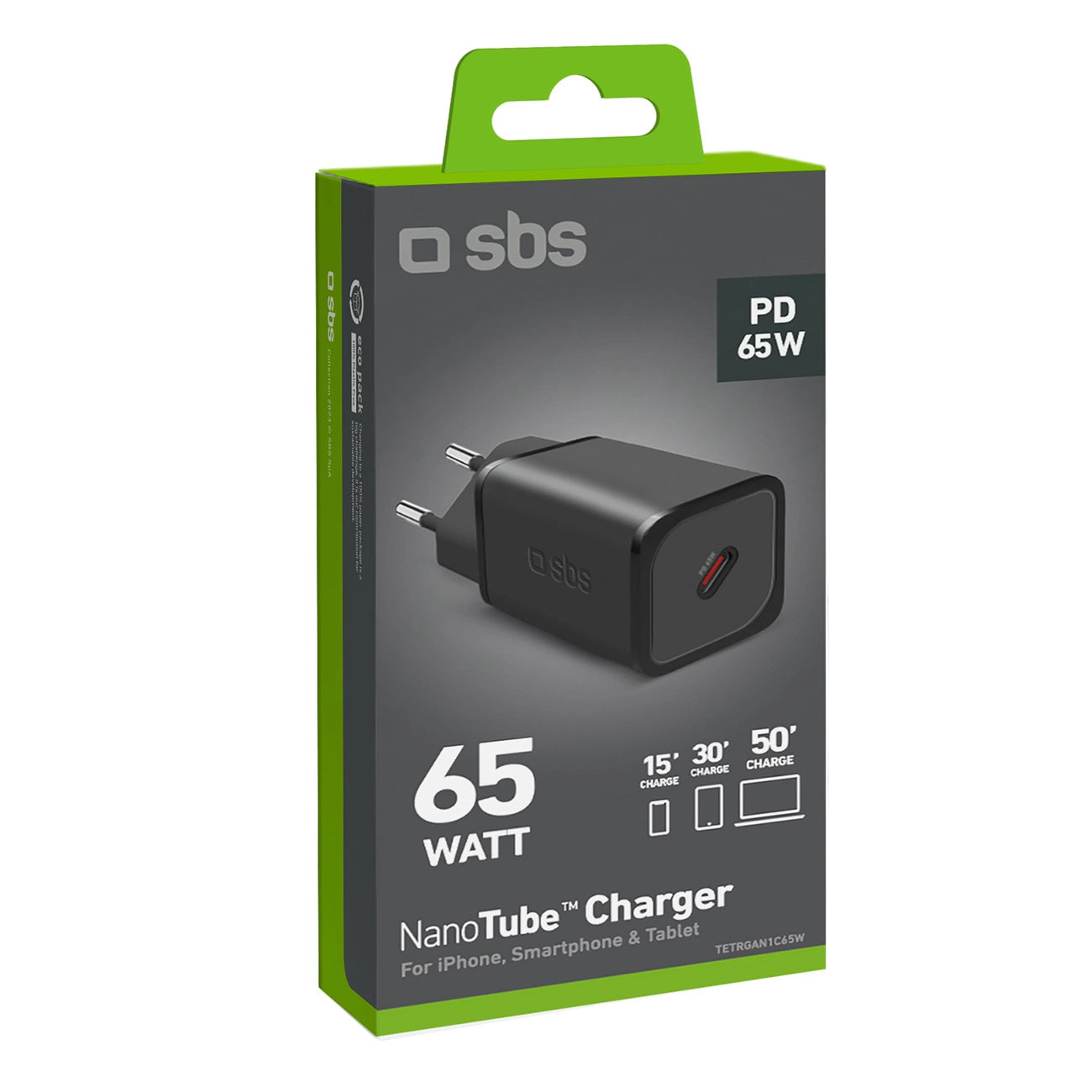 SBS TETRGAN1C65W 65W GaN Power Delivery Charger - Black_1