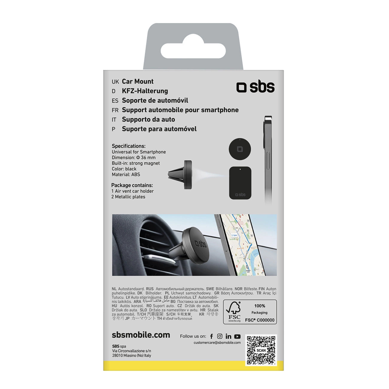 SBS TESUPPUNIVAIRMAG smartphone holder compatible with MagSafe, for air vent - black_1