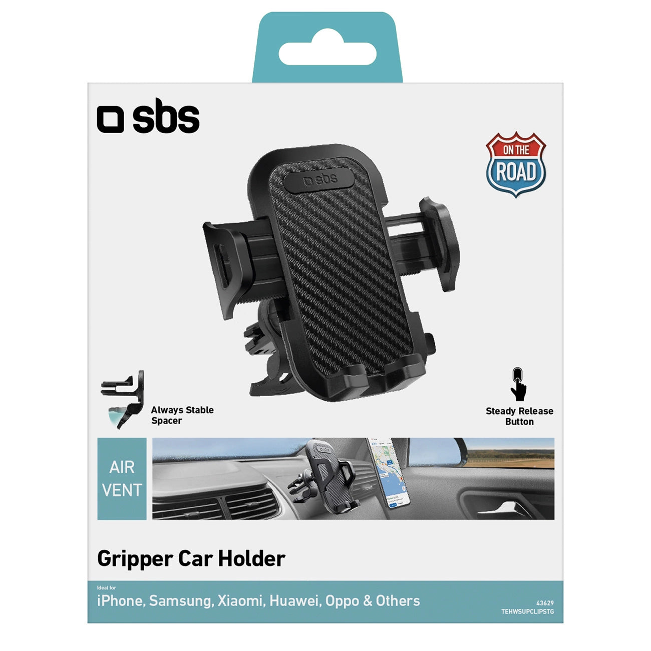 SBS TEHWSUPCLIPSTG smartphone holder for air vent, with reinforced jaws - black_2