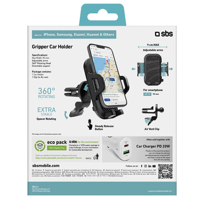 SBS TEHWSUPCLIPSTG smartphone holder for air vent, with reinforced jaws - black_3