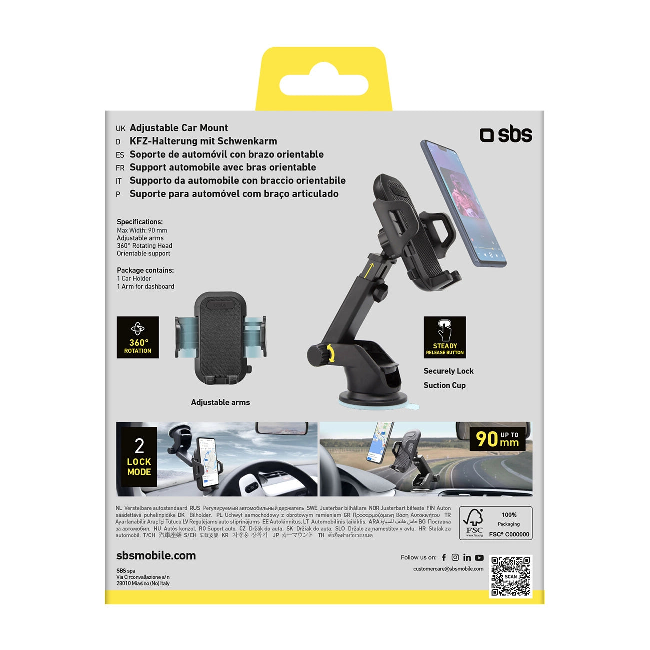 SBS TEHWSUPWIND smartphone holder telescopic with suction cup - black_3