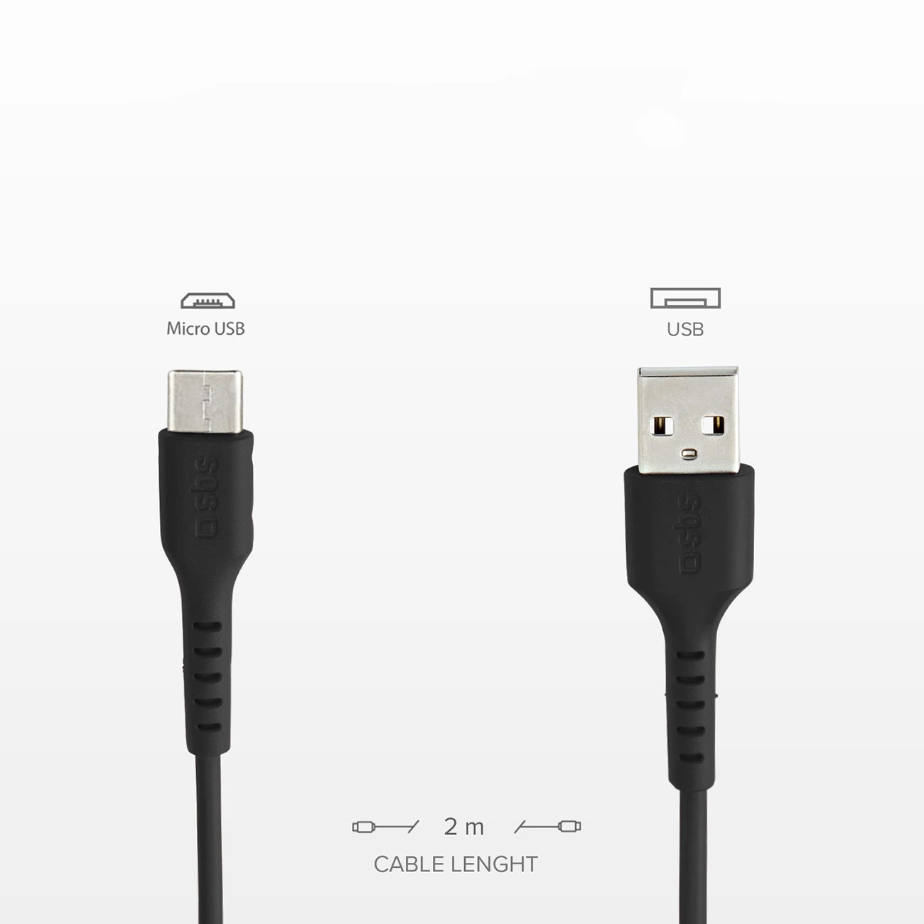 SBS TECABLEMICRO2K USB-A - Micro-USB Cable 2 m - Black_3