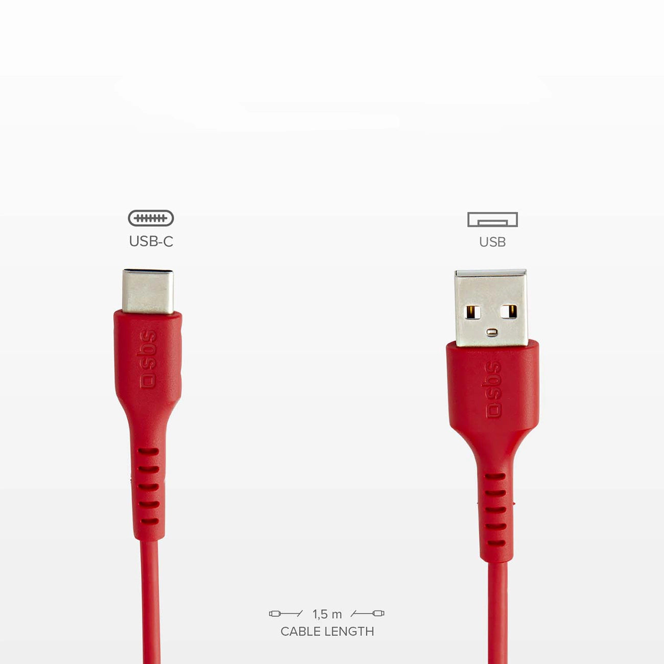 SBS TECABLEMICROC15R USB-A - USB-C Cable 1.5m - Red_5