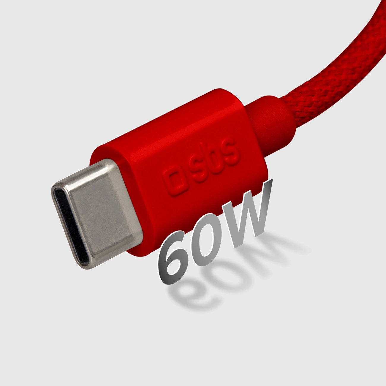 SBS TECABLETISSUETCCR USB-C - USB-C 1.5m 60W Braided Cable - Red_6