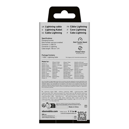 SBS TECABLEUSBIP589W USB-A - Lightning Cable - White_2