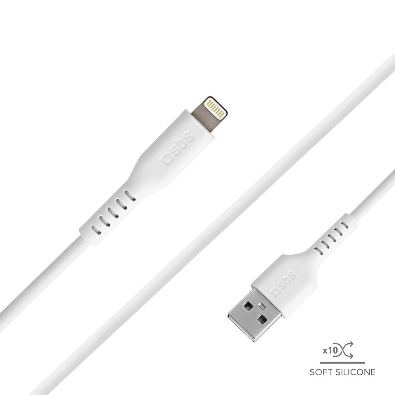 SBS TECABLEUSBIP589W USB-A - Lightning Cable - White_3