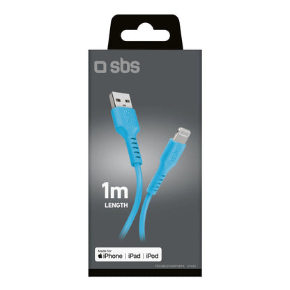 SBS TECABLEUSBIP589A USB-A - Lightning Cable - Blue_2