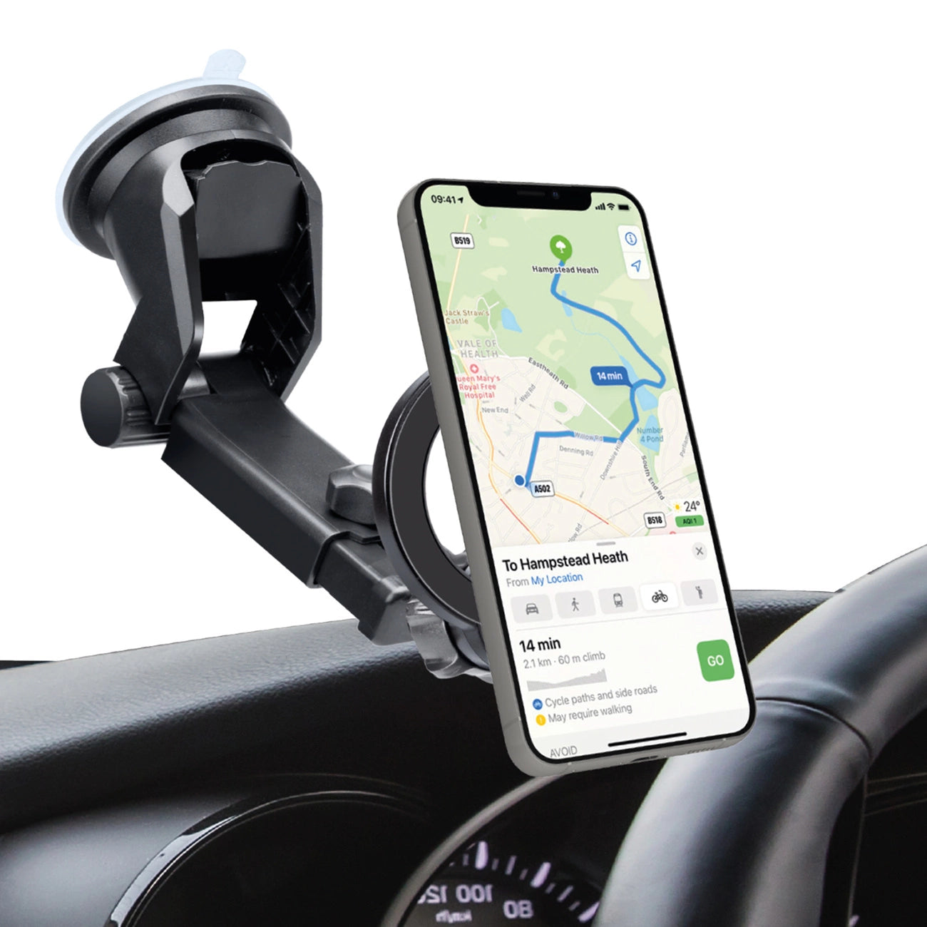 SBS TESUPMAGRINGEXT Smartphone Holder for Dashboard and Windshield, MagSafe Compatible - Black_1