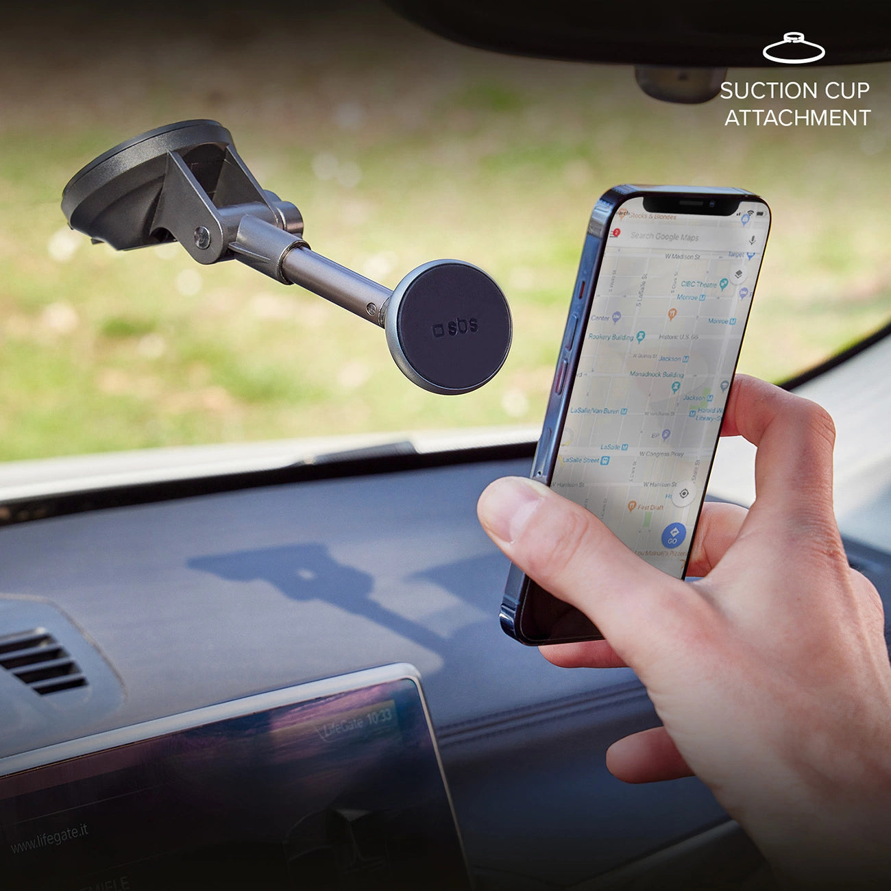 SBS TESUPMAGEXT Telescopic Smartphone Holder Compatible with MagSafe - Black_4