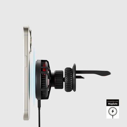 Smartphone holder with inductive charger SBS TESUPFANWIR15W 15W for air vent, with cooling - black_10