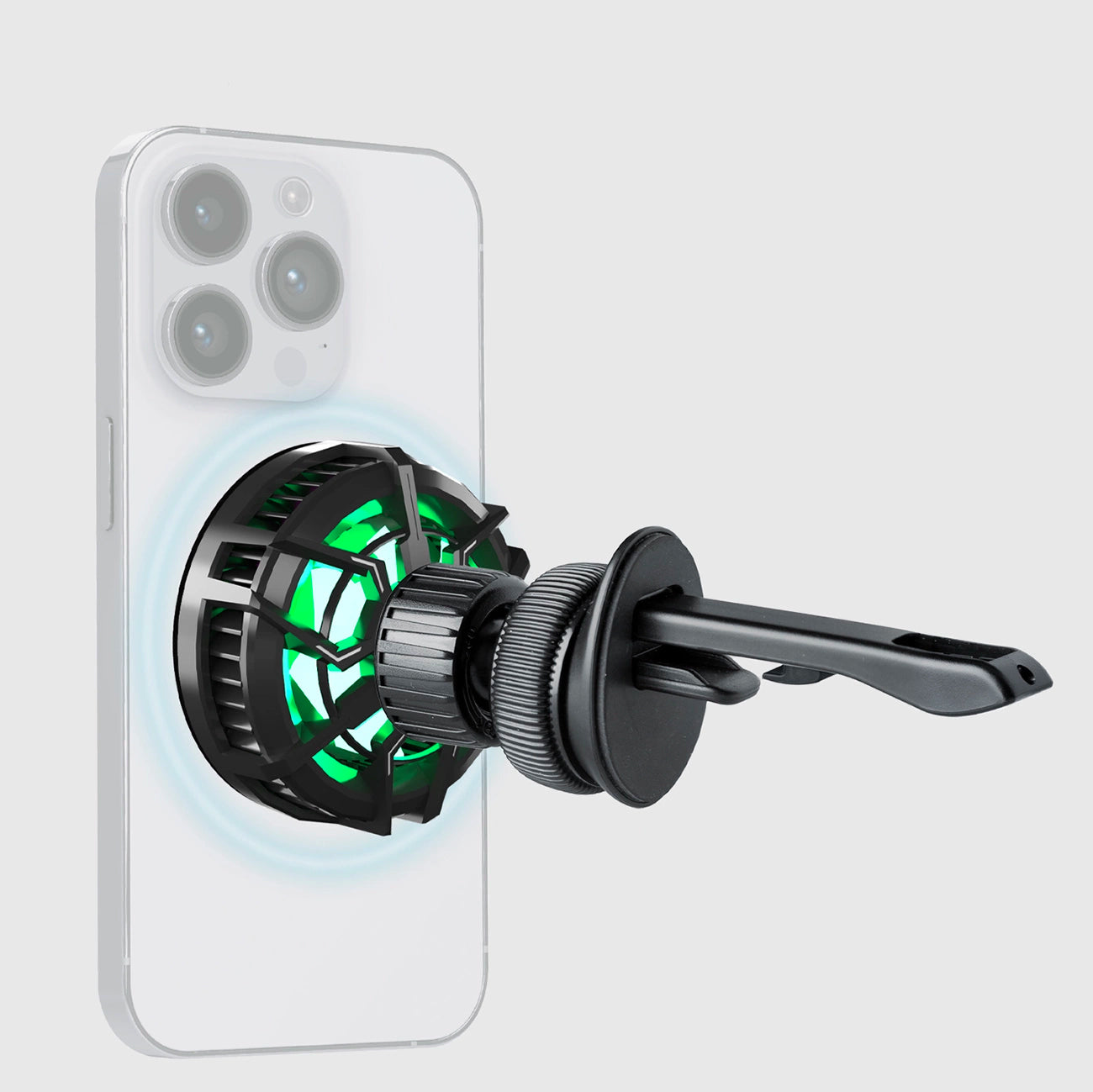 Smartphone holder with inductive charger SBS TESUPFANWIR15W 15W for air vent, with cooling - black_6