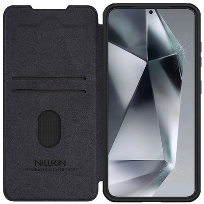 Nillkin Qin Pro Case for Samsung Galaxy S25+ with Flip and Camera Cover - Black_2