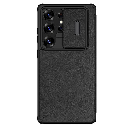 Nillkin Qin Pro Case for Samsung Galaxy S25 Ultra with Flip and Camera Cover - Black_0