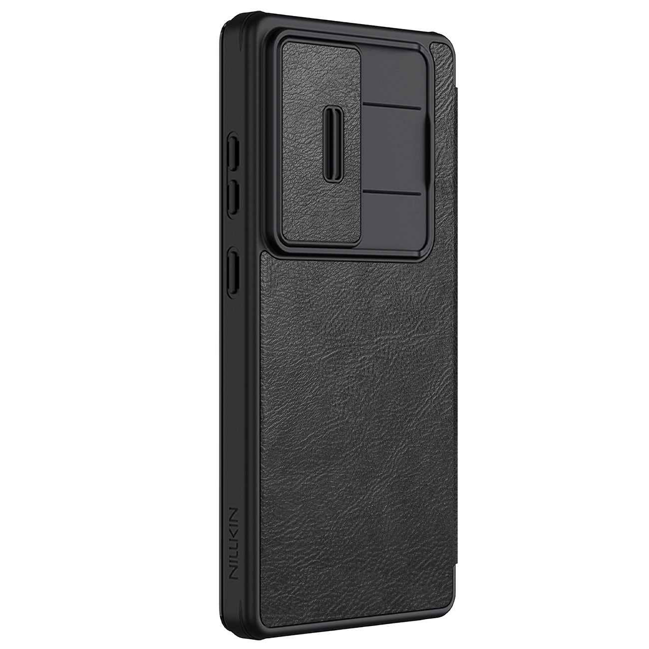 Nillkin Qin Pro Case for Samsung Galaxy S25 Ultra with Flip and Camera Cover - Black_1