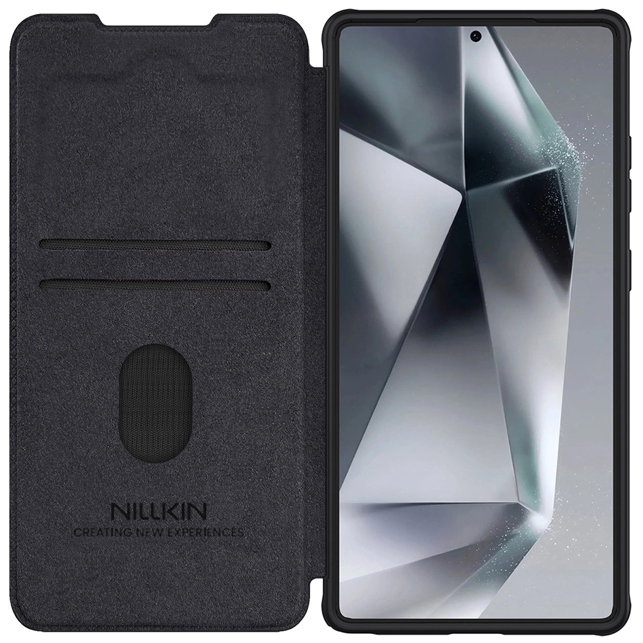 Nillkin Qin Pro Case for Samsung Galaxy S25 Ultra with Flip and Camera Cover - Black_2
