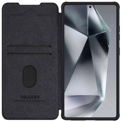 Nillkin Qin Pro Case for Samsung Galaxy S25 Ultra with Flip and Camera Cover - Black_2