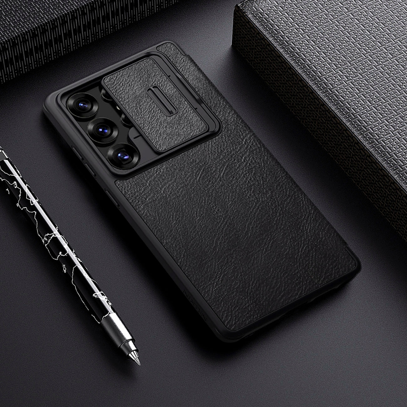 Nillkin Qin Pro Case for Samsung Galaxy S25 Ultra with Flip and Camera Cover - Black_7