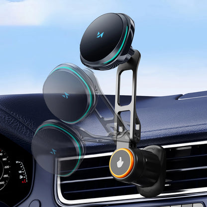 Wozinsky WCT5-6S2Y Car Holder with Qi/MagSafe 15W Inductive Charger for Air Vent - Black_3