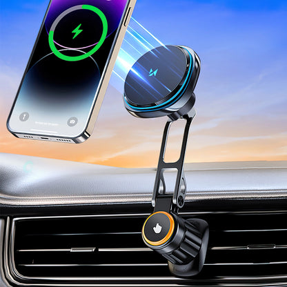 Wozinsky WCT5-6S2Y Car Holder with Qi/MagSafe 15W Inductive Charger for Air Vent - Black_6
