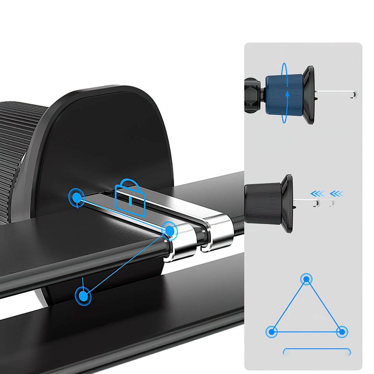 Wozinsky WEDZ-3Y8S clamp car holder with 15W inductive charger for phone on the air vent - black_10