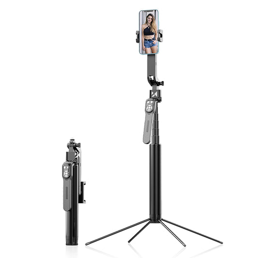 Wozinsky WST-360YS Selfie Stick with Tripod Function with 360° AI Auto Face Tracking Gesture Control - Black_0