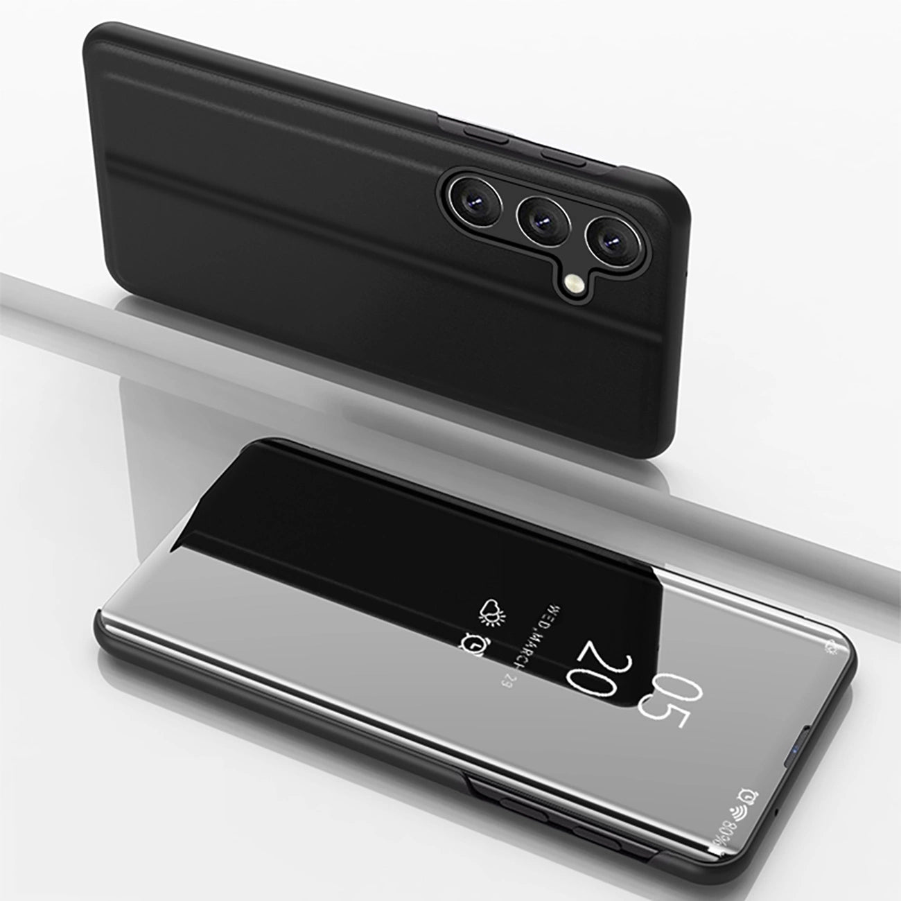 Clear View Case for Samsung Galaxy A36 Cover with Flip - Black_0