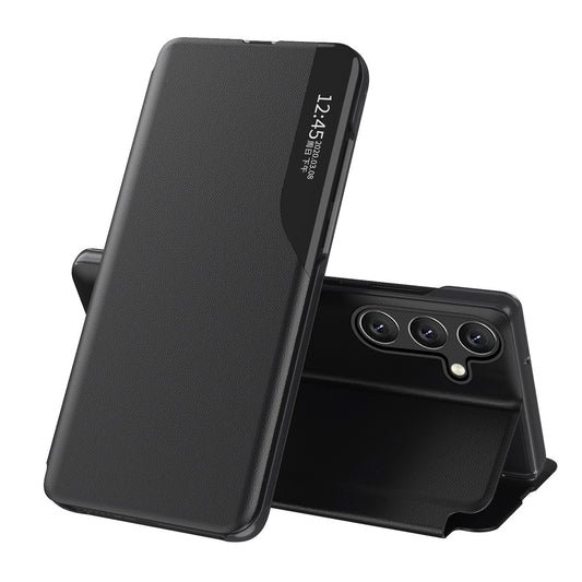 Eco Leather View Case elegant case with flap and stand function for Samsung Galaxy A36 - black_0