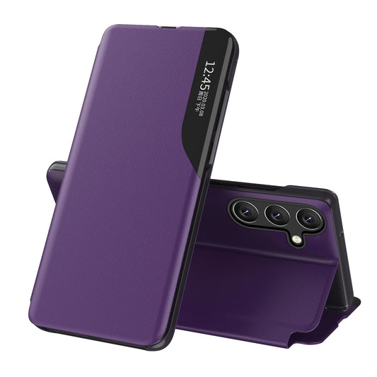 Eco Leather View Case elegant case with flap and stand function for Samsung Galaxy A36 - purple_0