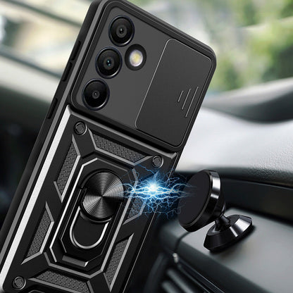Hybrid Armor Camshield with Stand and Camera Cover for Samsung Galaxy A36 - Black_6